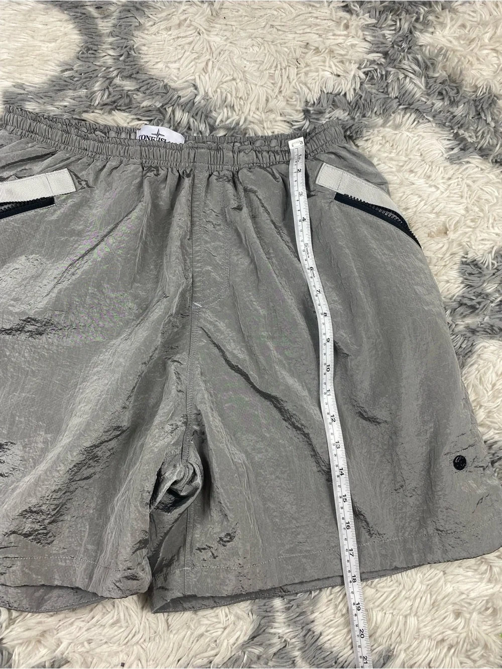 Used Stone Island Nylon Metal Swimming Trunk Pockets Sz M Missing Logo Patch